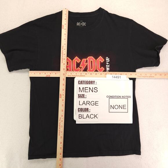 ACDC Band Crew Neck Short Sleeve Graphic T Shirt Mens Size Large L Black - Picture 5 of 9